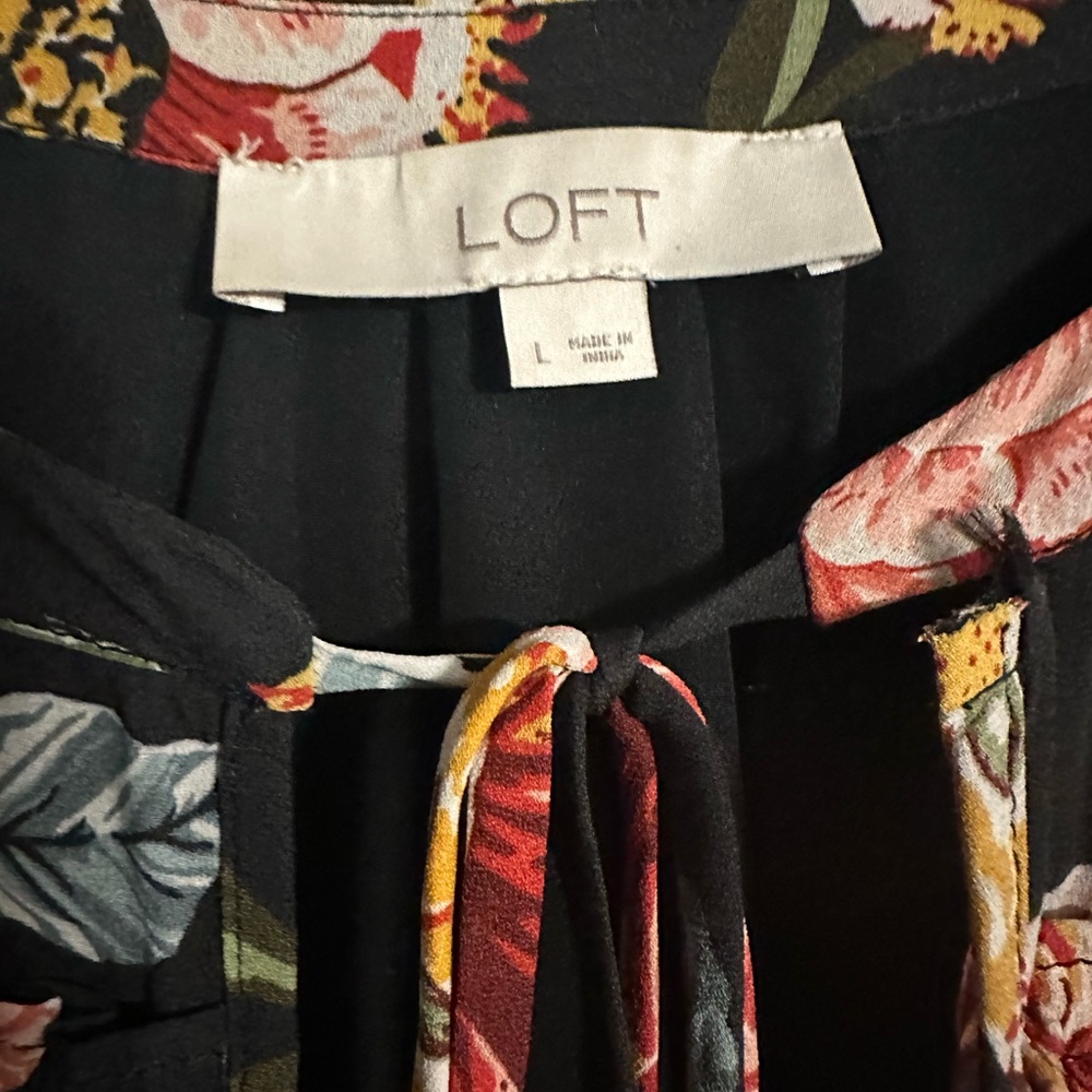 LOFT Long Sleeve Floral Dress - Picture 2 of 3